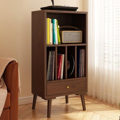 CAOJLjiaxiang-2012 CD-Holder Solid Wood Vinyl Record Cabinet CD Rack Storage Cabinet Gramophone Cabinet Floor-Standing Small Bookshelf Magazine Cabinet Living Room Side Cabinet Record Player Stand