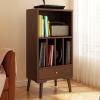 CAOJLjiaxiang-2012 CD-Holder Solid Wood Vinyl Record Cabinet CD Rack Storage Cabinet Gramophone Cabinet Floor-Standing Small Bookshelf Magazine Cabinet Living Room Side Cabinet Record Player Stand view 1