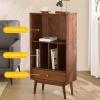 CAOJLjiaxiang-2012 CD-Holder Solid Wood Vinyl Record Cabinet CD Rack Storage Cabinet Gramophone Cabinet Floor-Standing Small Bookshelf Magazine Cabinet Living Room Side Cabinet Record Player Stand view 4