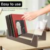 CAOJLjiaxiang-2012 CD-Holder CD Storage Rack Wood Magazine Album Record Display Stand Large Capacity Deskop Holder for Home Art Collection Decor Record Player Stand(Brown) view 2
