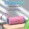 Portable Bluetooth Speaker, Wireless Bluetooth Speaker with Clear Loud Stereo Sound, IPX5 Waterproof Speakers with RGB Lights, BT5.3, Long Playtime, TWS Pairing for Home Outdoor Party Beach Travel view 2