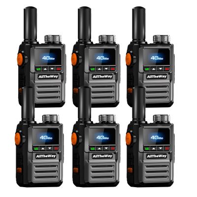 6 Pack Global Walkie Talkie Unlimited Range Fast 4G PoC Radio PTT Two Way Radio for Logistics Company, Hotel and Event Management