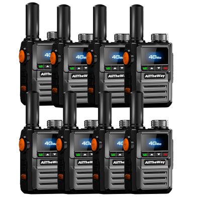 8 Pack Global Walkie Talkie Unlimited Range Fast 4G PoC Radio PTT Two Way Radio for Logistics Company, Hotel and Event Management