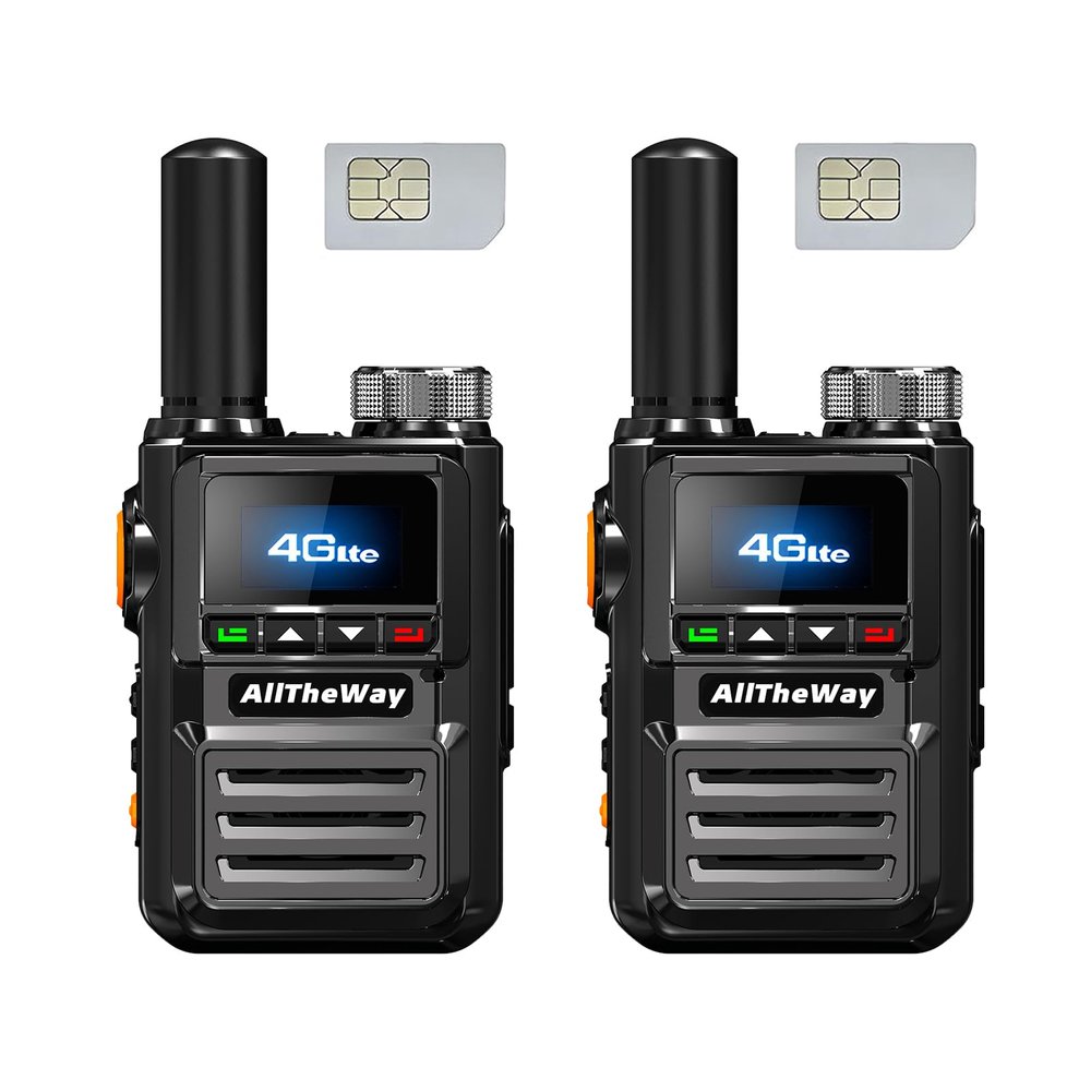 2 Pack Global Walkie Talkie Unlimited Range Fast 4G PoC Radio PTT Two Way Radio for Logistics Company, Hotel and Event Management