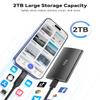 Aiibe 2TB External SSD USB C Portable SSD USB 3.2 Gen 2, Up to 1050MB/s, External Hard Drive 2TB External Solid State Drive for iPhone 16/15, Laptop, Mac and PS5 (Black) view 4