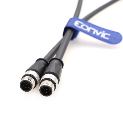 Eonvic Industrial M12 A-Code 8 Pin Connector Cable Male to Male Extension Sensor Wire for Robotics Industrial Sensors, Servo Encoders, Actuators