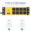 CCCEI Magnetic Heavy Duty Power Strip Surge Protector 20Amp, 12 Gauge High Amp Extension Outlets, Garage Wall Mount 8 Plug Metal Power Strip. 25FT, Yellow, 5-15P Adapter 6-20R T-Slot 20a for Appliance view 4