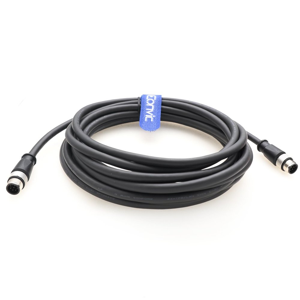 Eonvic Industrial M12 A-Code 8 Pin Connector Cable Male to Male Extension Sensor Wire for Robotics Industrial Sensors, Servo Encoders, Actuators
