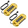 CCCEI 2 Outdoor Power Strips Weatherproof with 8 Plug, Waterproof Extension Cord with Multiple Outlets, Christmas Exterior Garden Yard Surge Protector 6FT, Yellow. view 1