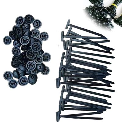100Pcs Nylon Universal Cable Tie Buckle, Heavy Duty Self-Locking Zip Ties Holder, Cable Tie Buckle Through Nail, Multipurpose Plastic UV Resistant Cable Ties Tool for Car Daily Repair (100pcs)
