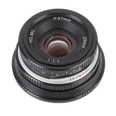 25mm F1.7 Manual Focus Fixed Lens for A6400 A6500 A6600 10 1 A7II A73, Large Aperture Wide Angle Manual Focus Lens Compatible with NEX Mount E Mount Mirrorless Cameras (Black)