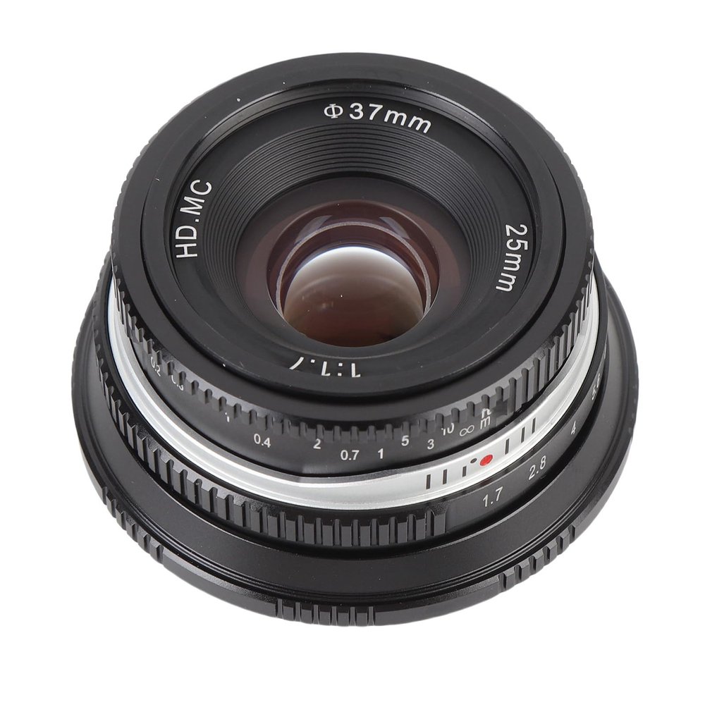 25mm F1.7 Manual Focus Fixed Lens for A6400 A6500 A6600 10 1 A7II A73, Large Aperture Wide Angle Manual Focus Lens Compatible with NEX Mount E Mount Mirrorless Cameras (Black)