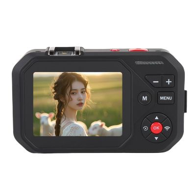 4K Digital Camera, 64MP Double Screens Compact Camera for Photography with 18X Digital Zoom, Accurate Autofocus, 2.8 Inch HD Screen, for School, Travel (Black)
