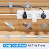 Cable Management Under Desk, Up to 15 CordEnhanced Wire Holder Reusable Cord Organizer Holder, Adjustable Hook and Loop Cable Ties, Wire Clips Under Table Hider, 20 Pair(Grey) view 2