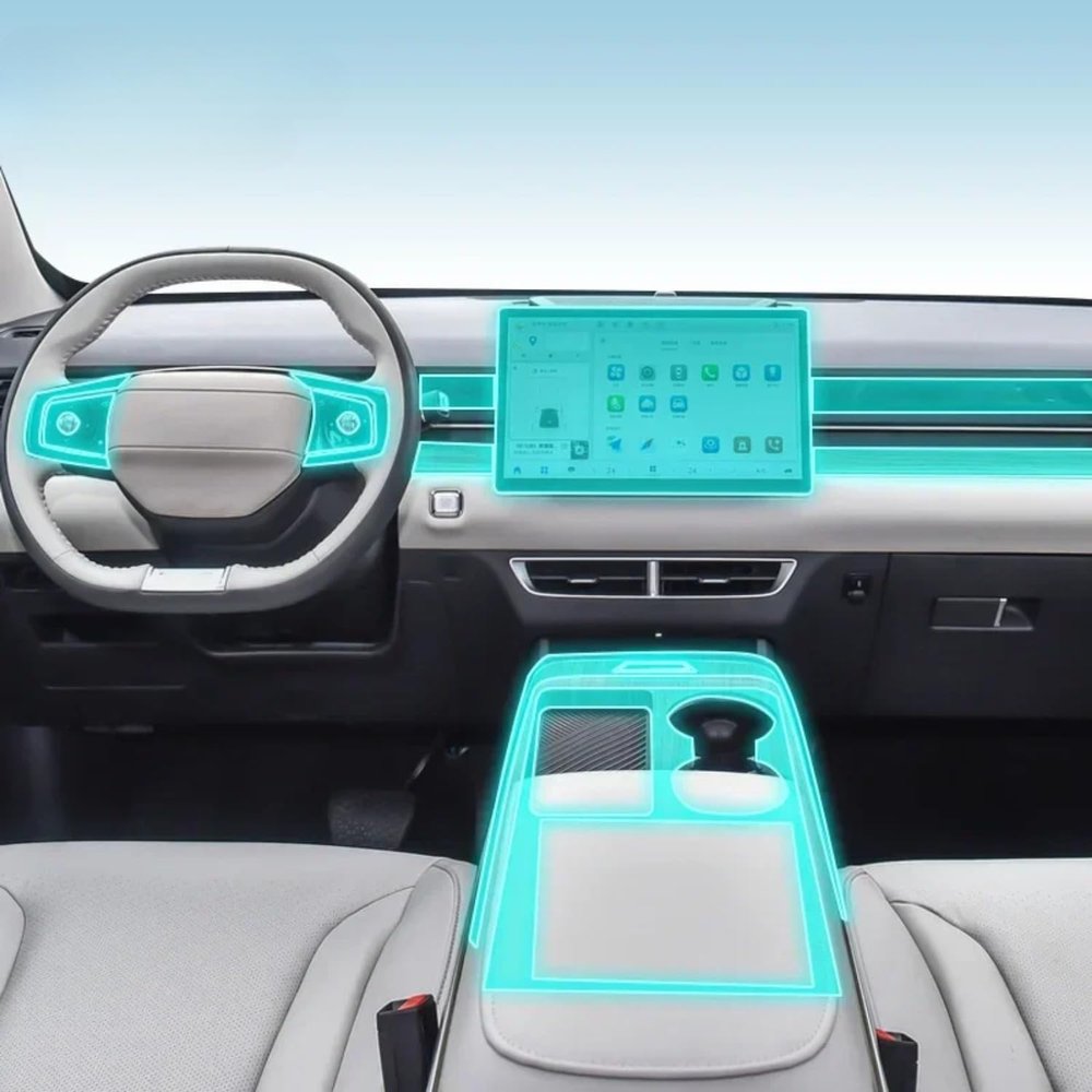Car Interior Film Dashboard Piano Board Shift Center Console Anti-Scratch Transparent TPU Protection Film,for JETOUR X-1 2023-2024 (GPS Navigation)