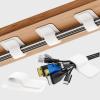 Cable Management Under Desk, Up to 15 CordEnhanced Wire Holder Reusable Cord Organizer Holder, Adjustable Hook and Loop Cable Ties, Wire Clips Under Table Hider, 20 Pair(White) view 1
