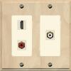 RiteAV HDMI and 2 RCA (Red/White) Wall Plate - 2 Gang [Wood/Light-Almond] view 1