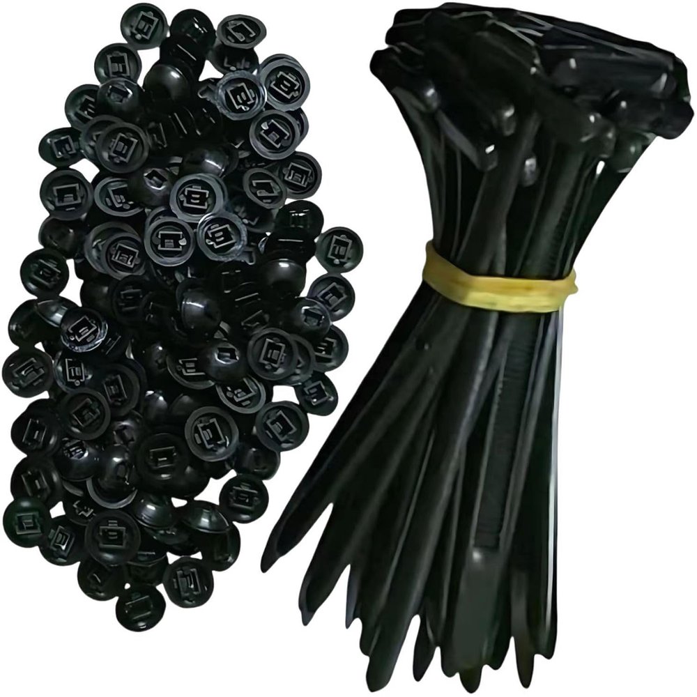 100 universal nylon zip ties - heavy-duty self-locking zip tie support with needle and button design, nylon zip tie tool fasteners, UV-resistant zip ties, suitable for convenient daily car repairs.
