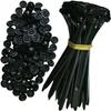 100 universal nylon zip ties - heavy-duty self-locking zip tie support with needle and button design, nylon zip tie tool fasteners, UV-resistant zip ties, suitable for convenient daily car repairs. view 1