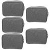 DIYEAH 5pcs Portable Earphone Organizer Bag for Travel Multi-functional Electronic Storage Case for Cables Chargers and Accessories Compact Grey Design for view 1