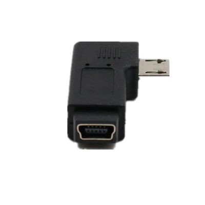 ZHANGLH 90 Degree Left Right Angle Adapter Mi*/cro USB Male to mi ni USB Female Adapter(Left)