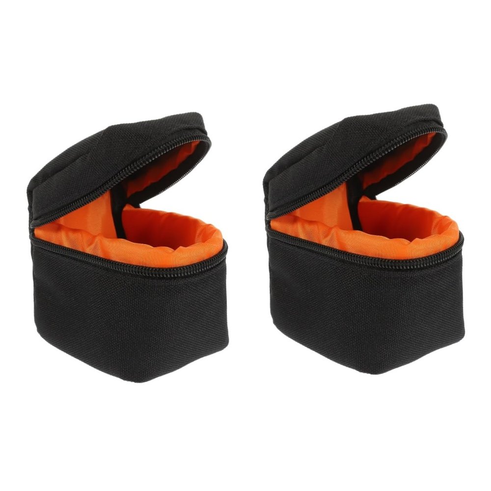 Lurrose 2pcs Camera Lens Pouch Shockproof and Padded Storage Bag for and Mirrorless Lenses Portable and Compact Design for Travel Protects from Impact Water