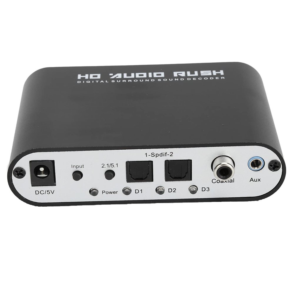 5.1 Channel DTS/AC 3 Digital Audio Decoder, Digital Optical Coax to Analog Audio for Home/Concert Hall/Cinema (Zopscahqvte9biu-11)