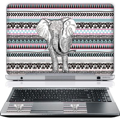11.6 12 Inch Laptop Skin Sticker Cover Premium Sticker Cover Art Decal Decorative (Included 2 Wrist Pad Skins) - Elephant Wave Pattern