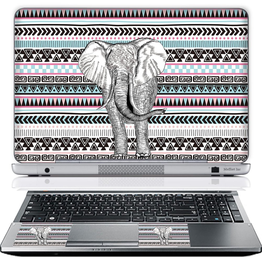 11.6 12 Inch Laptop Skin Sticker Cover Premium Sticker Cover Art Decal Decorative (Included 2 Wrist Pad Skins) - Elephant Wave Pattern
