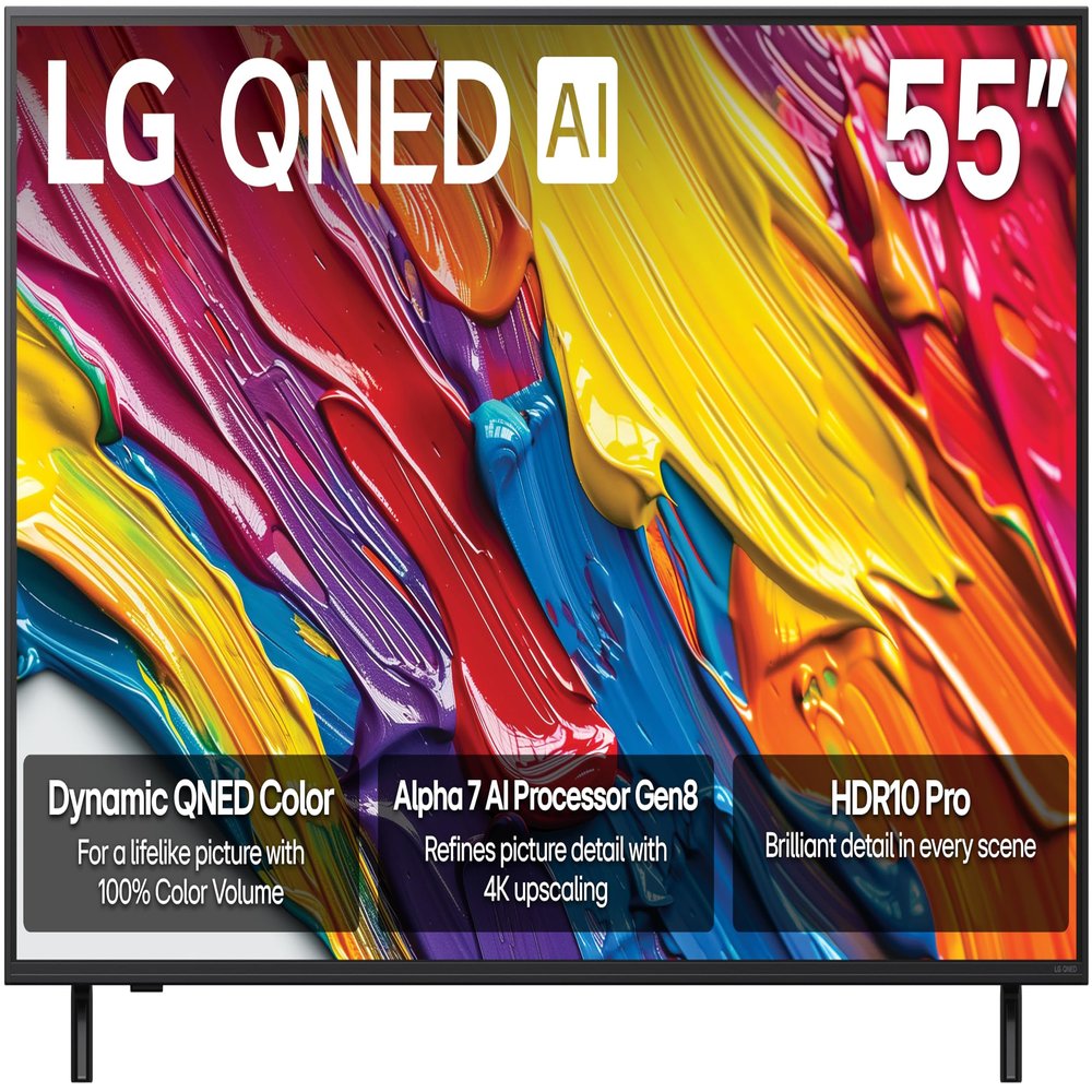 LG 55-Inch Class QNED AI 4K QNED82A Series Smart TV w/AI Sound, HDR10, 4K Super Upscaling, Filmmaker Mode, Wow Orchestra, Alexa Built-in (55QNED82AUA, 2025) (Renewed)