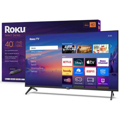 Roku Smart TV 40-Inch Select Series, 1080p Full HD TV Roku TV with Voice Remote Flat Screen LED Television with Wi-Fi for Streaming Live Local News, Sports, Family Entertainment