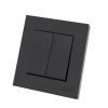 RBFRZGSU 1pcs Frosted Wall Rocker Switch Flame Retardant Plastic Panel Double Button 2 Gang 1 Way Light Wall Switch On and Off AC(1 Gang 1 Way Switch) view 2
