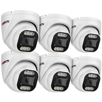 MWRCTV 8MP POE IP Camera Outdoor,4K Turret Security Dome Camera 2.8mm Wide Angle Lens,AI Human&Vehicle Detection,Smart Color Night Vision,Bulit in Mic,Full Metal Case Compatible for NVR RTSP(6Pcs)