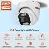 MWRCTV 8MP POE IP Camera Outdoor,4K Turret Security Dome Camera 2.8mm Wide Angle Lens,AI Human&Vehicle Detection,Smart Color Night Vision,Bulit in Mic,Full Metal Case Compatible for NVR RTSP(6Pcs) view 2