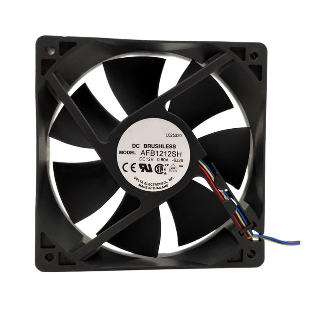 AFB1212SH 12CM 120MM 12025 12V 0.80A Cooling Fan 120x120x25mm 2-pin 3-pin 4-pin Ball Bearing 3400 RPM 113CFM(5PCS,4-PIN_NO RGB)
