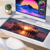 Landscape Mouse Pad, Gaming Mouse Pad 32x16in, Desk Mat with Stitched Edges, Large Mousepad Waterproof, Gaming Accessories Keyboard Mat, Office Desk Accessories, for Gamer Computer Office, Pink 3-8531 view 4