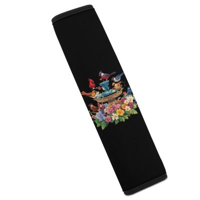 Cardinal & Chickadee Birds Spring Flowers Car Seat Belt Cover Pad Soft Seatbelt Cushion Shoulder Strap Protector 2PCS
