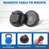 Magnetic Cable Zip Tie Mount Kit, Magnetic Cable Tie Holder for Cable Management, Flexible Magnetic Cable Holder with Nylon Zip Ties, for Home Office Marine (White-30pcs, 16mm) view 2