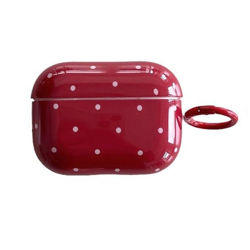 Case for Airpods Case CoverDark Red Polka Dot Hard Protective Cover with Buckle Compatible with AirPods 2nd 1st 3 4 Generation Headphone Earphone Charging Case (forairpodspro/pro2)