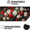 Red Mouse Pad Large 48x24 in, Extended Desk Mat with Stitched Edges, Gaming Mousepad with Non-Slip Rubber Base, Keyboard Mat for Desk Accessories and Computer Accessories, Gifts for Men, Flower 5-3168 view 3