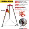 Rescue Tripod Heavy Duty Fire Fighting Tripod Confined SpaceConfined Space Tripod Portable Confined Space Hoist Tripod with Hand Winch & Safety Belt, Emergency Life Saving Lifting and Rescu view 2
