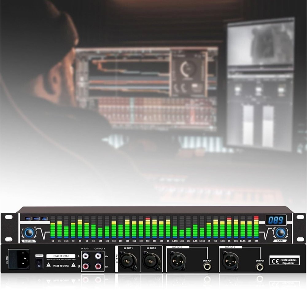 Audio Digital Equalizer,31-Band Stereo Graphic Equalizer,Professional Sound System Professional Equalizers for Recording Studio