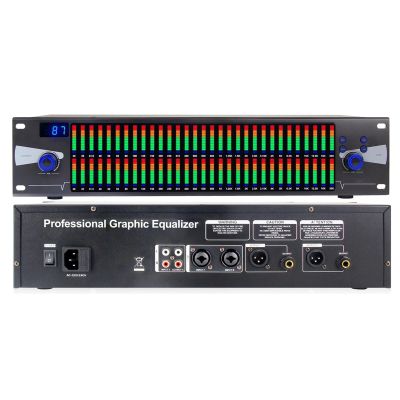 Stereo Audio Equalizer,31-Band Stereo Graphic EQ, with 10 Preset Effects and Low/mid/Treble Adjustment for Recording Studio