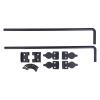 Door Drop Rod Gate Ground Latch Heavy Duty Solid Steel Black Powder Coated Thicker for Single Double Gate Fence Wood Door 18 Inch 2pcs view 1