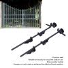 Door Drop Rod Gate Ground Latch Heavy Duty Solid Steel Black Powder Coated Thicker for Single Double Gate Fence Wood Door 18 Inch 2pcs view 2