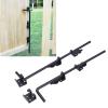 Door Drop Rod Gate Ground Latch Heavy Duty Solid Steel Black Powder Coated Thicker for Single Double Gate Fence Wood Door 18 Inch 2pcs view 3