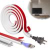 78" Silicone Cord Hider Wall Wall Cord Hider(1/4" Diameter) Cord Organizer Cord Covers Raceway Kit for Wires Hider Cable Management Under Desk W 0.54 H 0.39White view 1