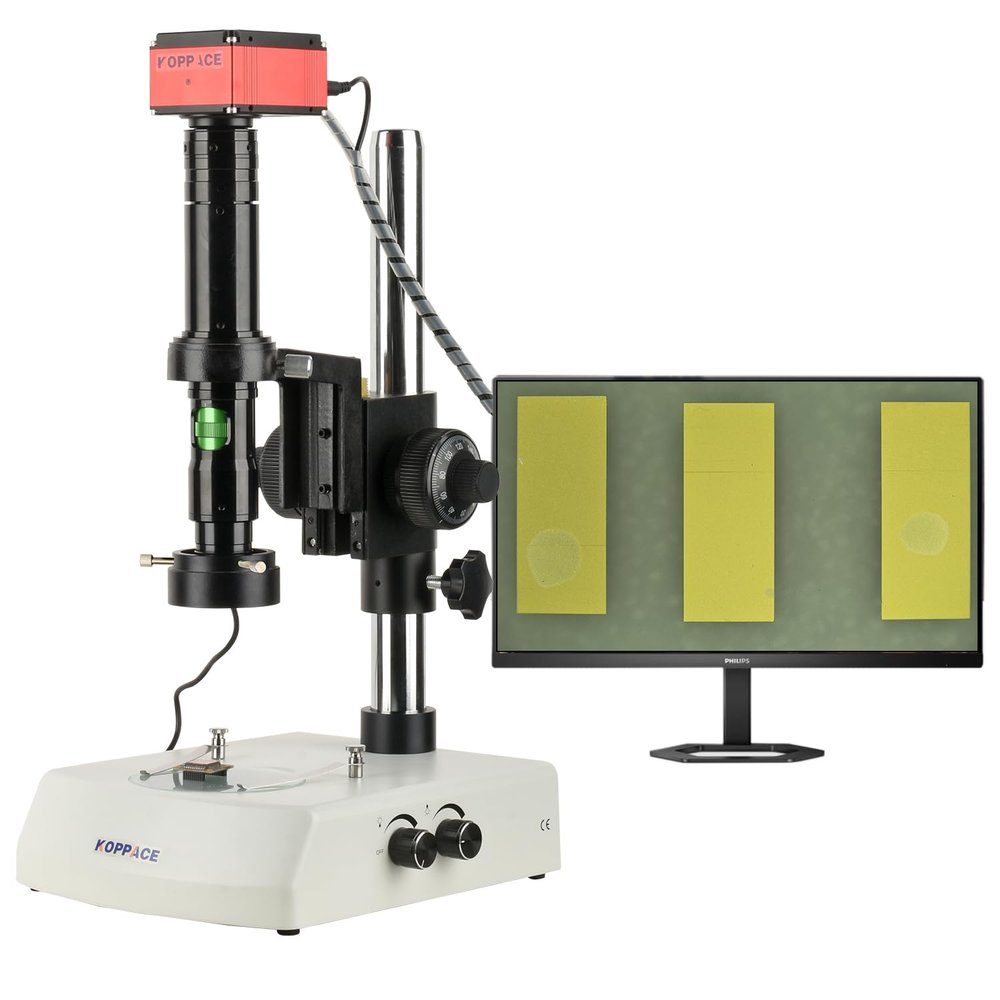 KOPPACE 54X-348X 4K HD Measurement Electron Microscope Continuous Zoom Lens Up and Down LED Light Source