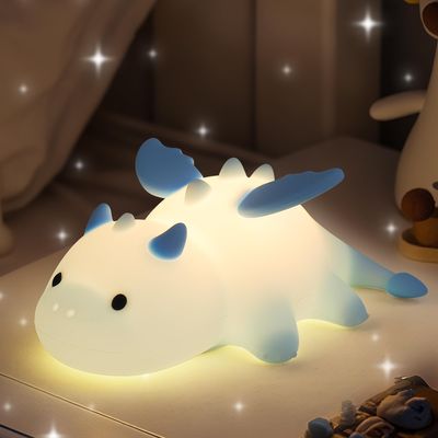 Attivolife Dragon Night Light for Kids, Cute Soft Silicone Touch Lamp with 8 Color & Dimmable & Timer, Portable Nursery Bedroom Bedside Decor LED Light, Birthday Xmas Gifts for Baby Toddler Boy Girl