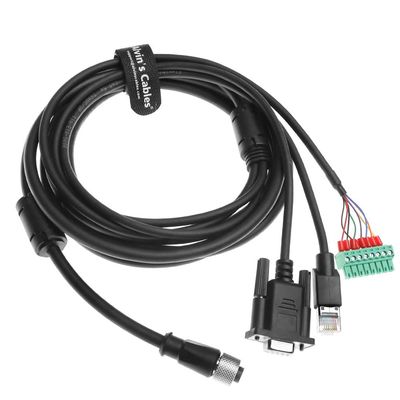 Alvin's Cables M12 A-Code 17 Pin Power Data Ethernet Cable for Hikrobot ID2000 ID3000 Barcode Readers, SC2000 SC3000 Vision Sensors, M12 17 Pin Female to RJ45 DB9 Interface Integrated Cable 3.3ft/1m